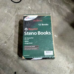 12 STENO BOOKS Ampad Recycled 80 sheets/book 6x9 Gregg Ruled NEW 25-774